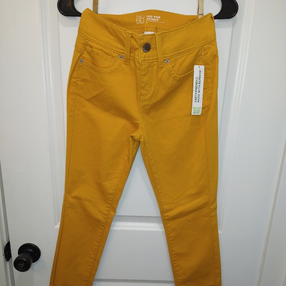 Gold Mid Rise Skinny Pants, Jeggings, Size 3